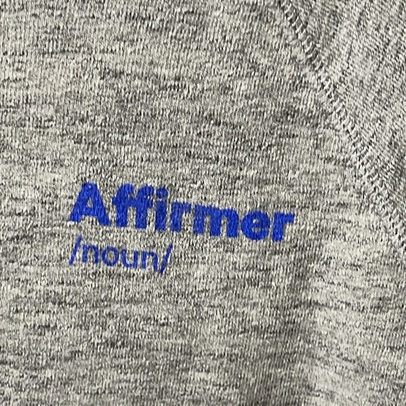 Marine layer sweatshirt crewneck Md mens AFFIRMER motivational Gray team player - Picture 5 of 11
